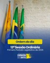 Ordem do dia da 13ª Sessão Ordinária