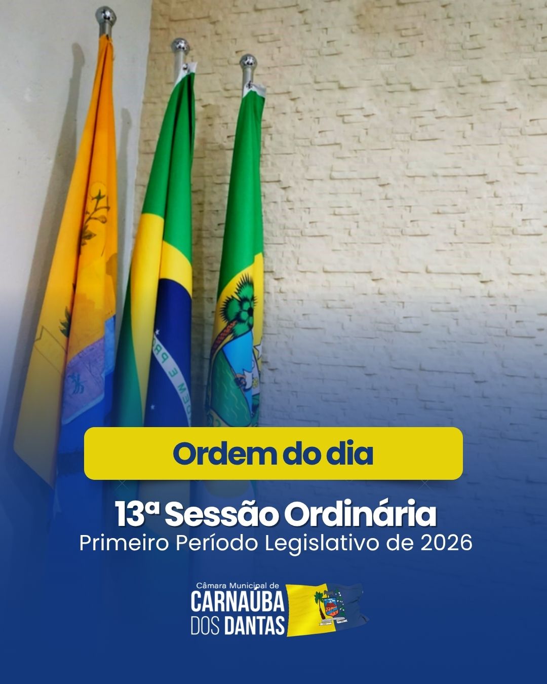 Ordem do dia da 13ª Sessão Ordinária