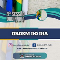 Ordem  do Dia da 4ª Sessão Ordinaria de 2025