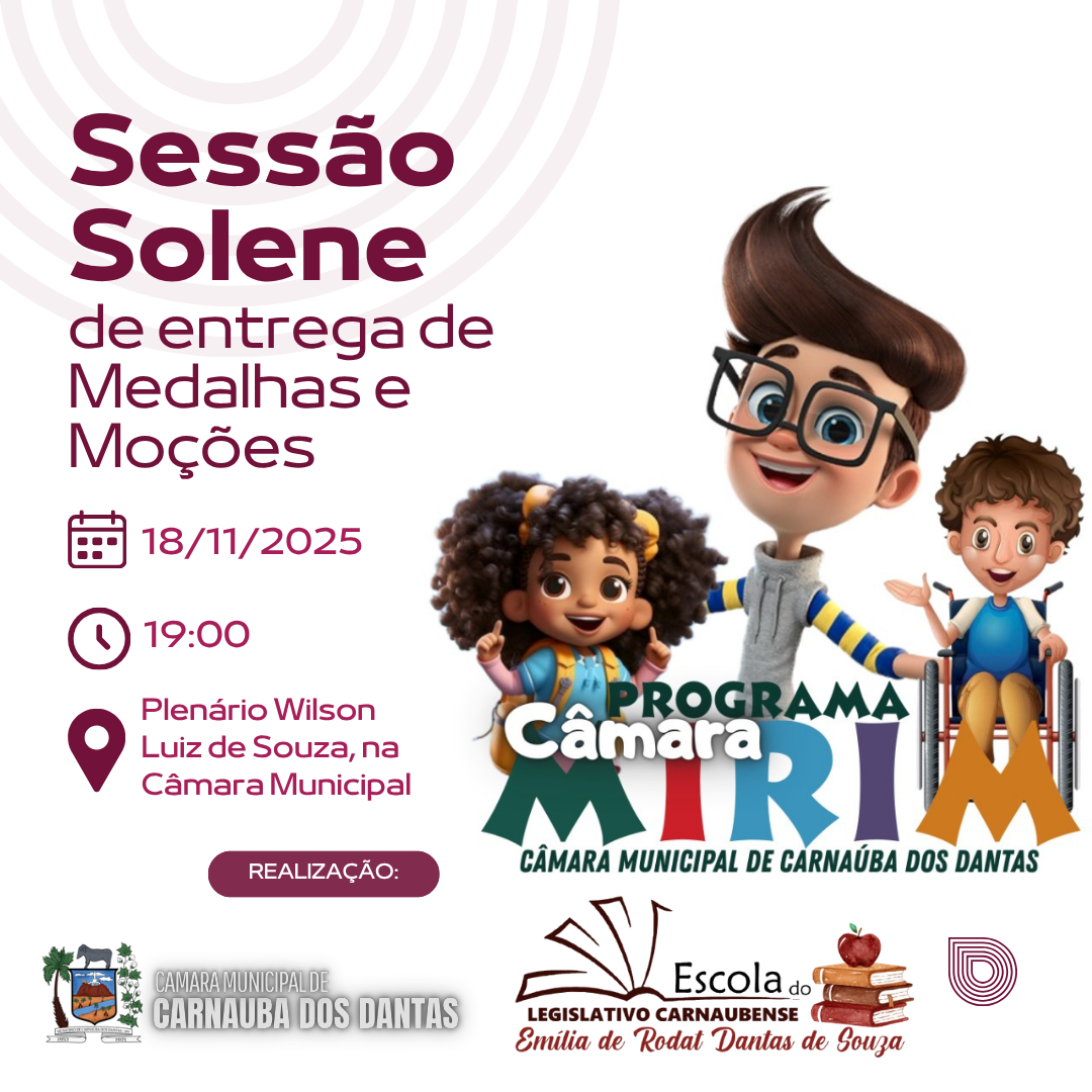Sessão Solene de entrega de Medalhas e Moções do Câmara Mirim